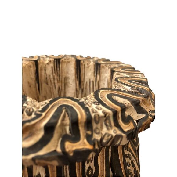 Vintage NEW ZEALAND MAMUKA NATURAL PONGA WOOD TREE FERN ART VASE - Picture 6 of 15